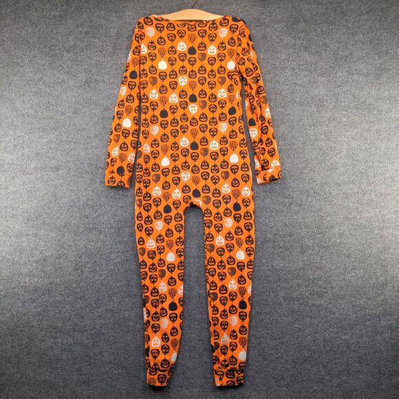 Sosho Womens Union Suit Pajamas Orange Medium Pull On Notch Neck Halloween - Picture 4 of 10